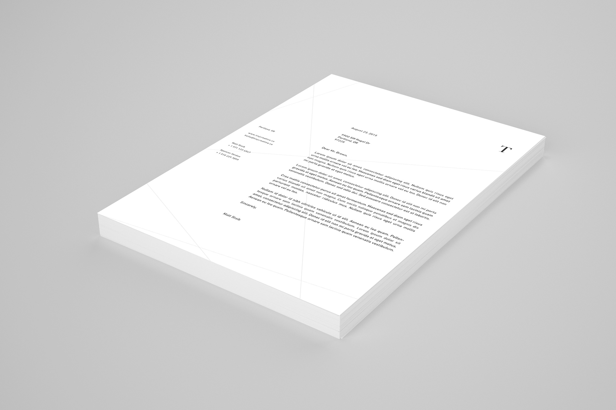 tinj letterhead design